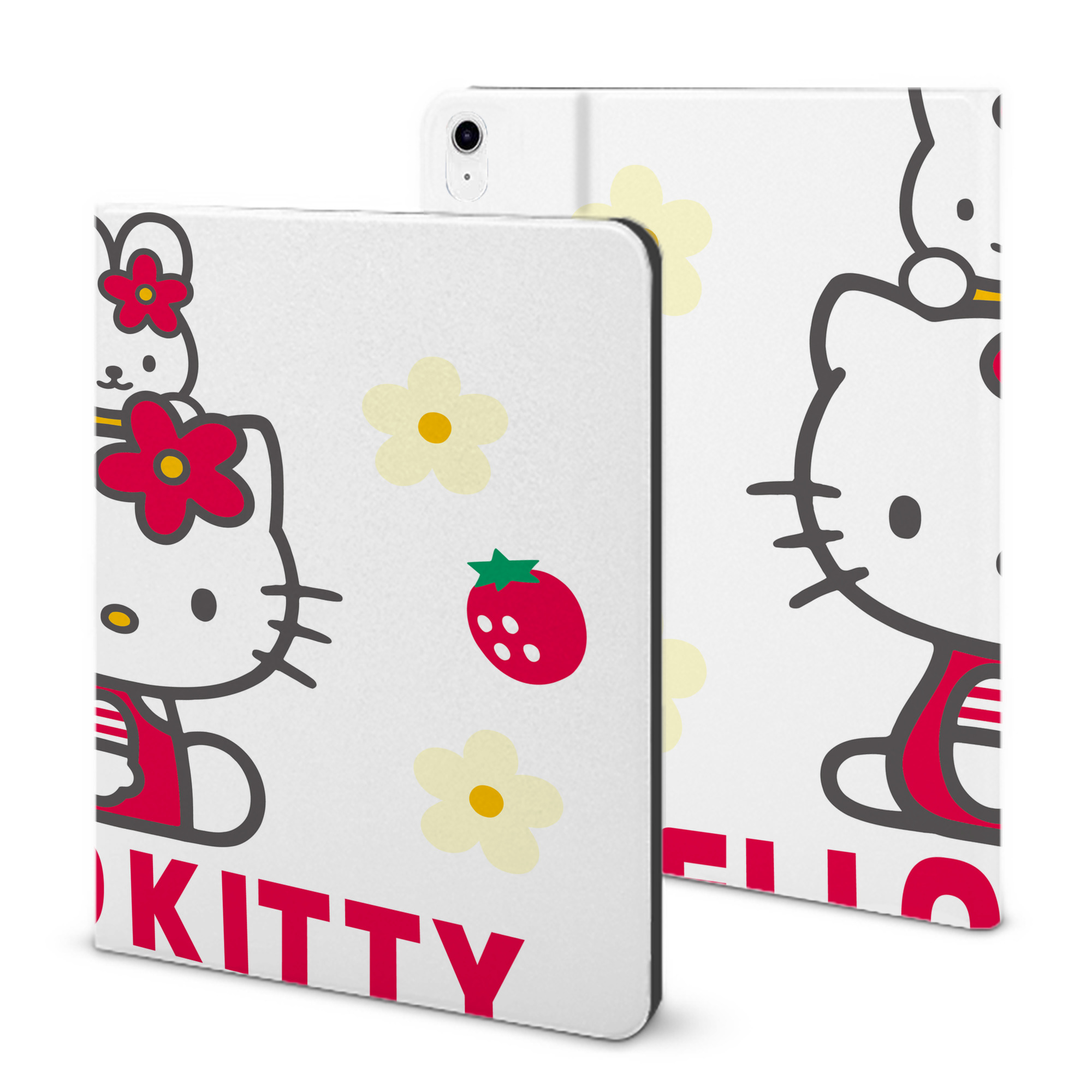 （画像用） Hello Kitty ハローキティ IPad ケース ブック型 PUレザー TPU 耐衝撃 軽量 薄型 ペン収納なし 全面保護 IPad 各モデル対応
